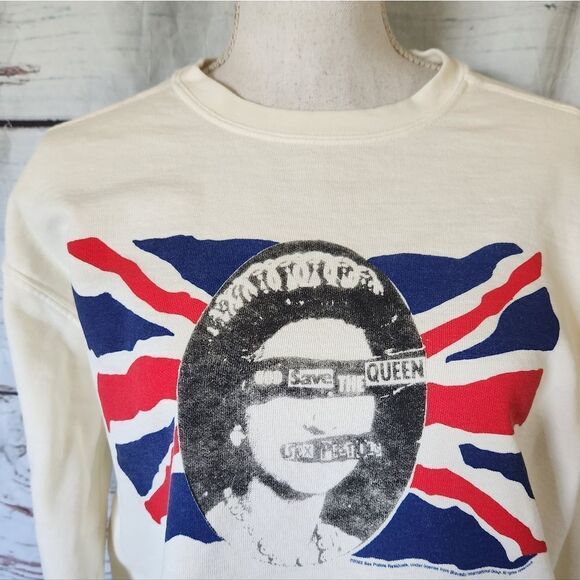 People of Leisure Upcycled God Save The Queen Sex Pistols Sweatshirt NWT - Picture 4 of 5